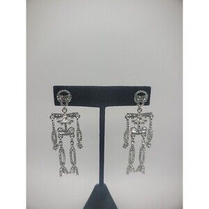 New Bijoux Bar Earrings Pieced Post  Drop Dangle Skeleton  Jewelry Costume